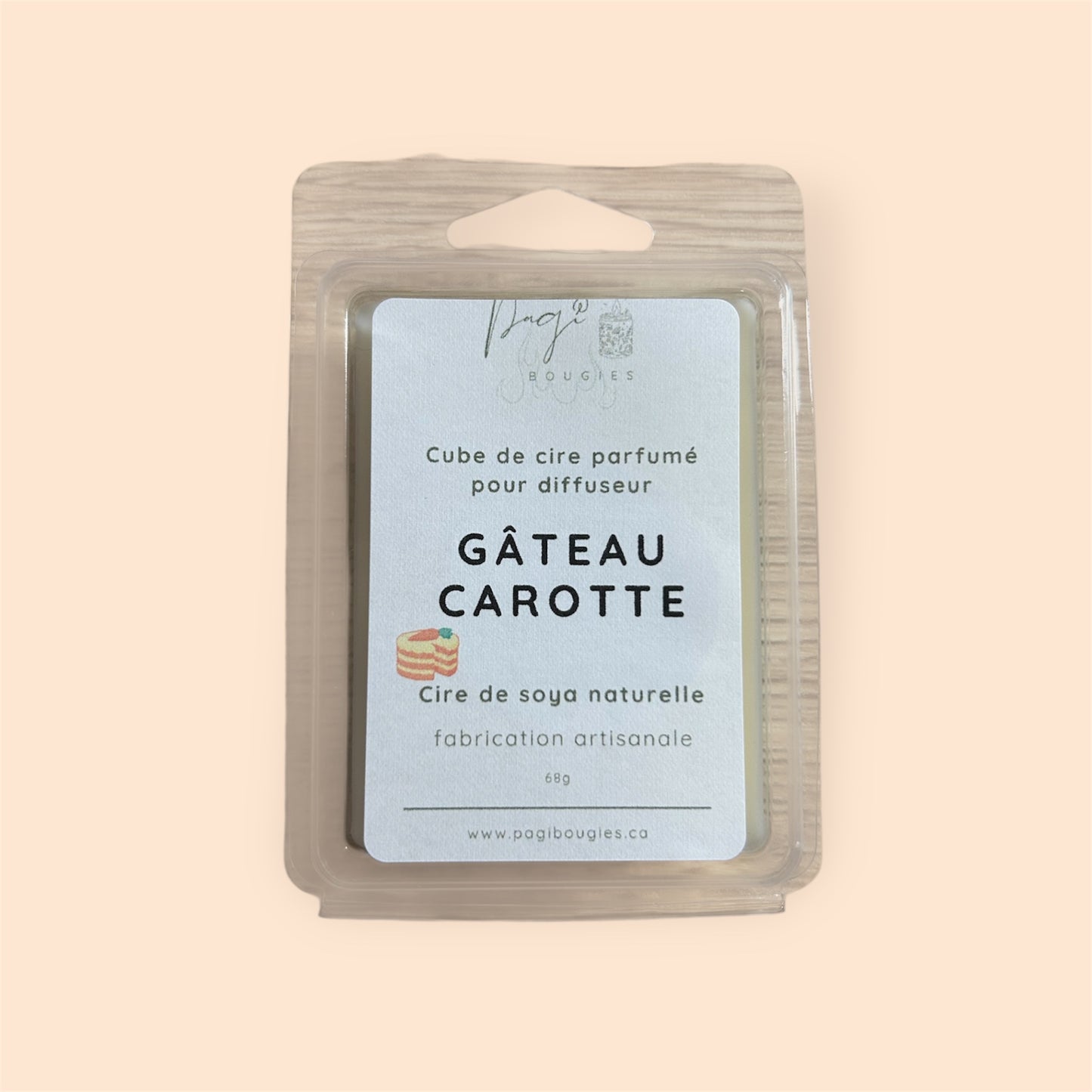 Cube de cire gâteau carotte