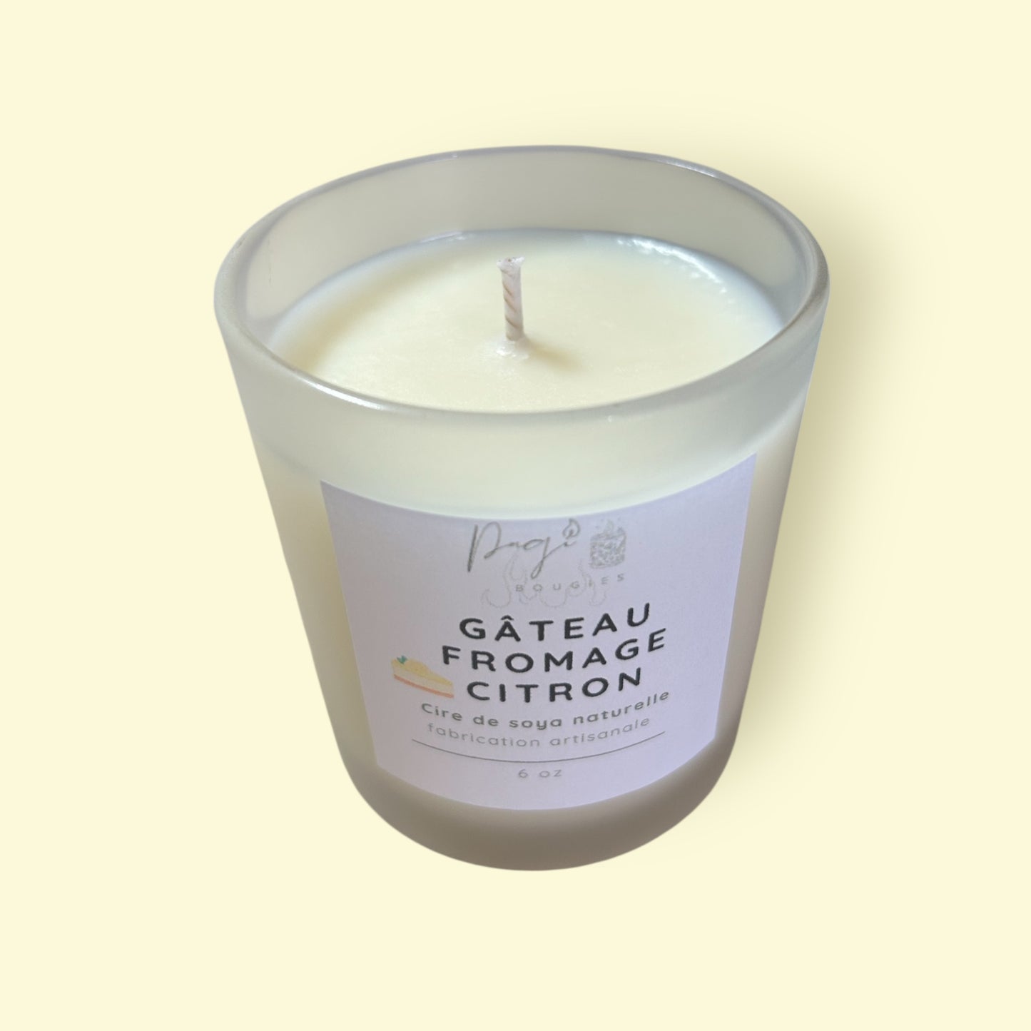 Bougie 6oz gâteau fromage citron