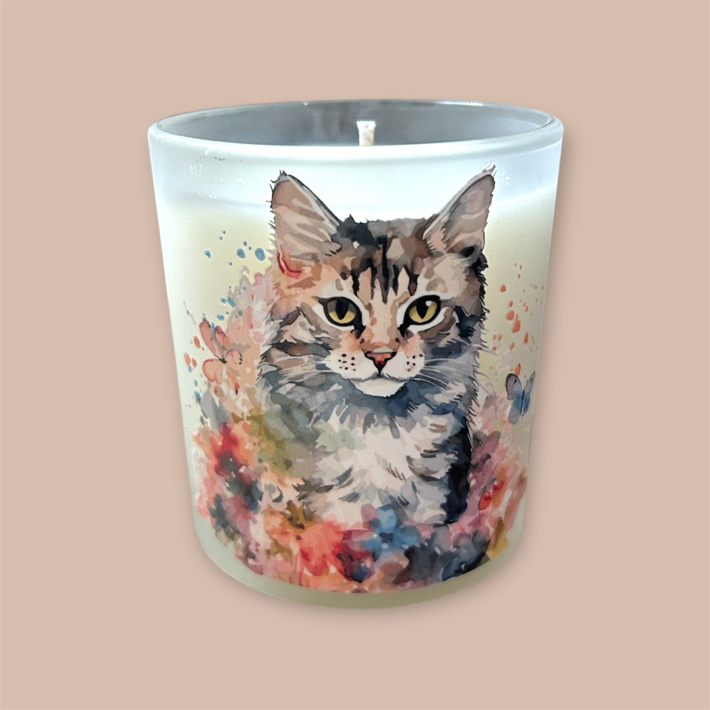 Bougie 6oz vanille personnalisée chat