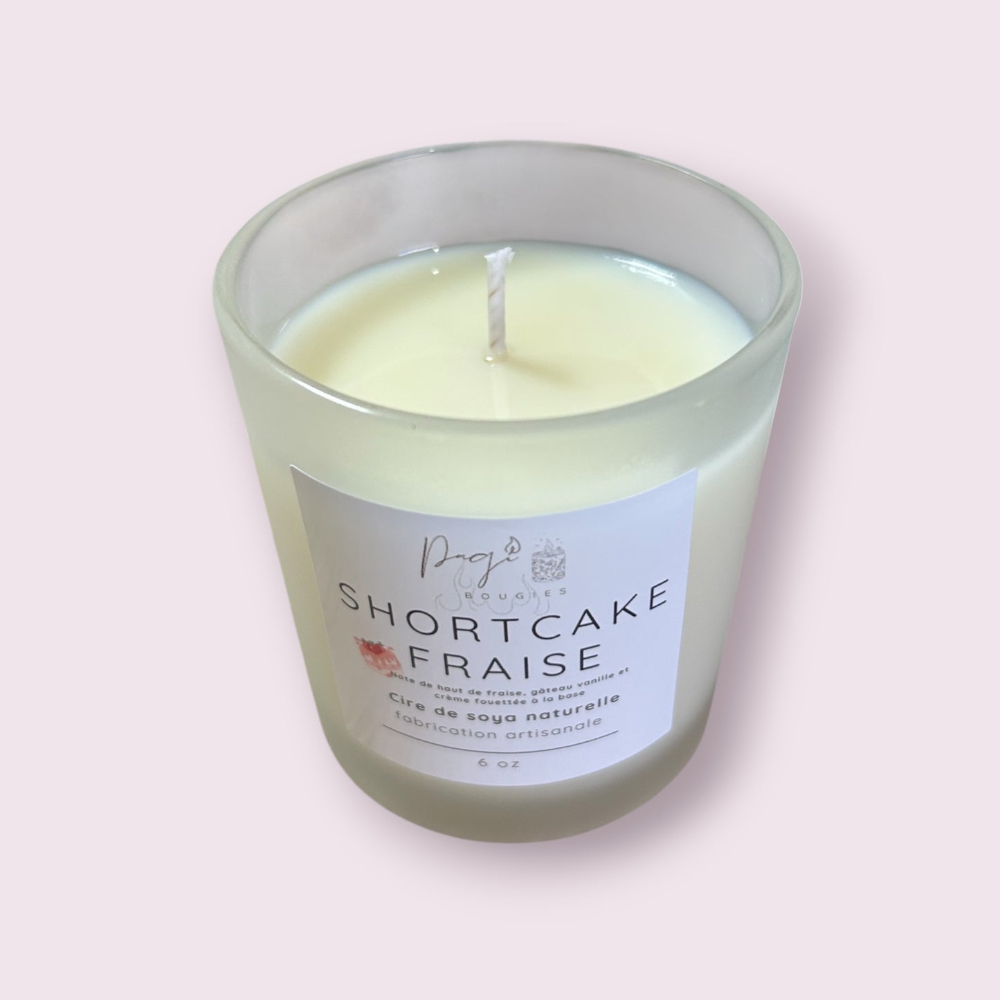 Bougie 6oz shortcake aux fraises