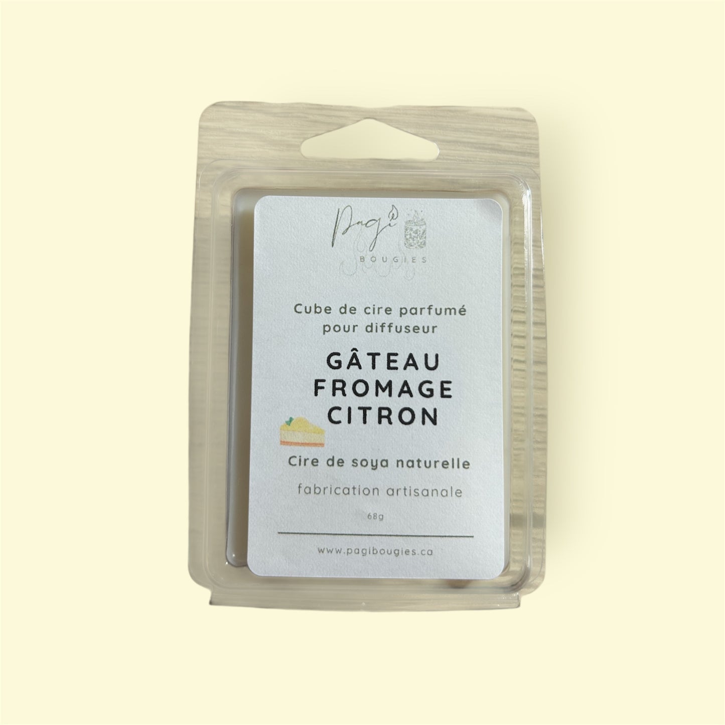 Cube de cire gâteau fromage citron