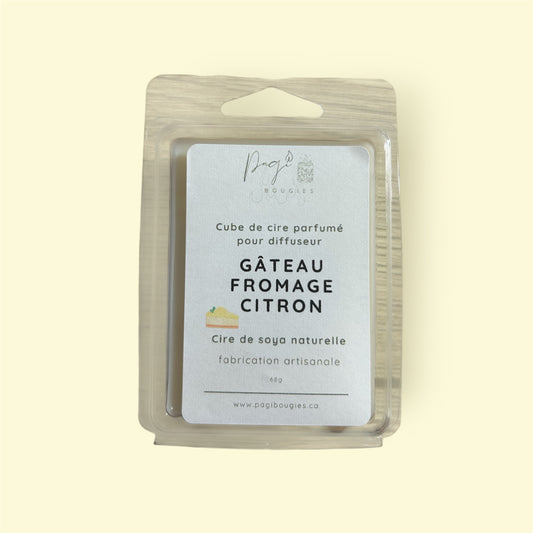 Cube de cire gâteau fromage citron