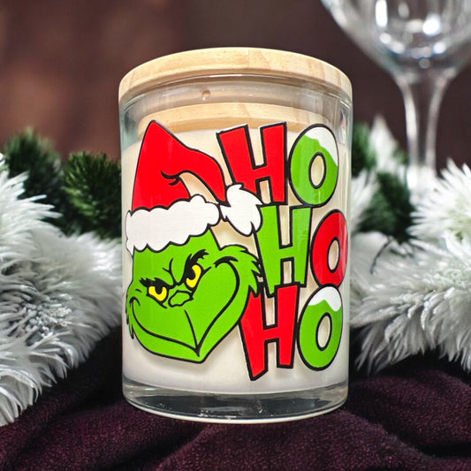 Christmas Grumpy Candle - 6 oz - Green Red HOHOHO - Limited Edition