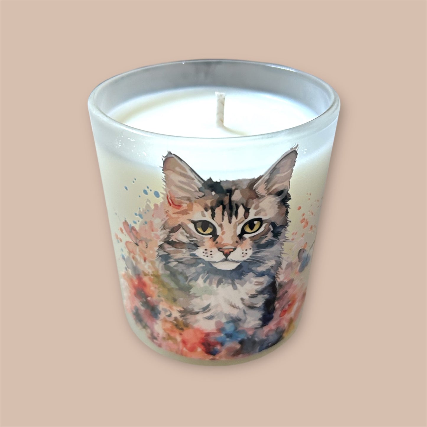 Bougie 6oz vanille personnalisée chat