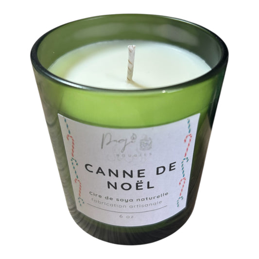 Bougie 6oz Canne de Noël