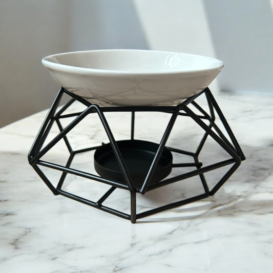 Bruleur cube de cire - metal et plateau amovible