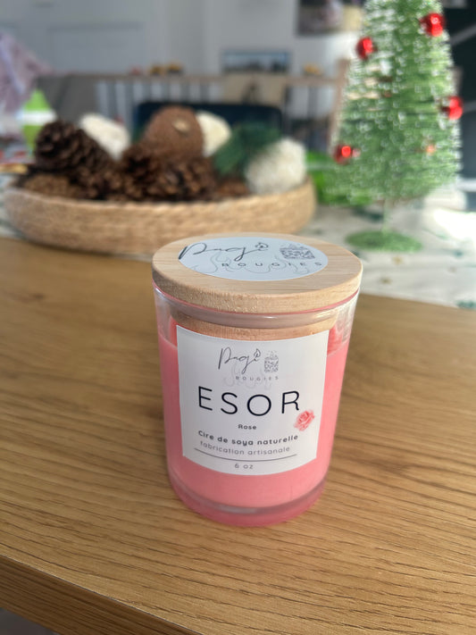 Esor Candle (Rose) - 6 oz